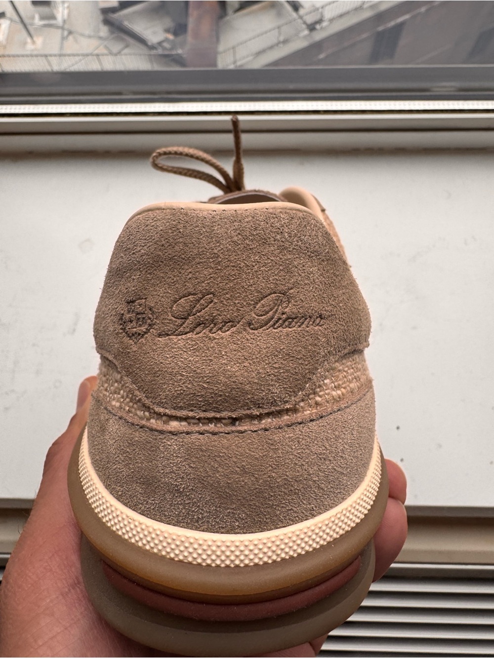 Loro Piana Taupe Suede Men's Athletic Sneakers - Picture 4 of 7